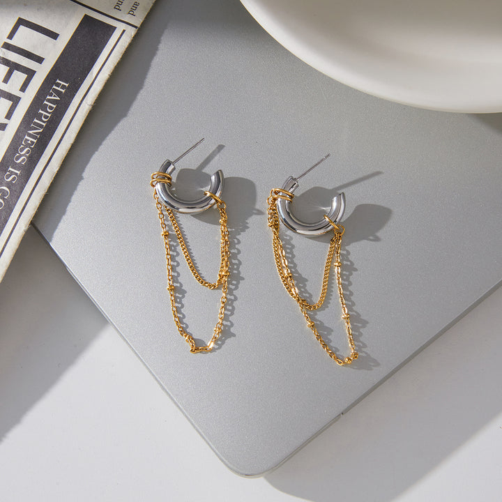 Cala Chain Drape Huggie Earrings
