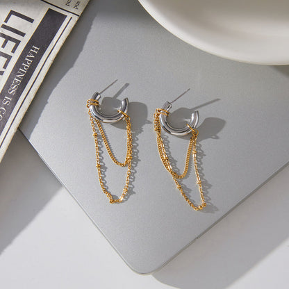 Cala Chain Drape Huggie Earrings