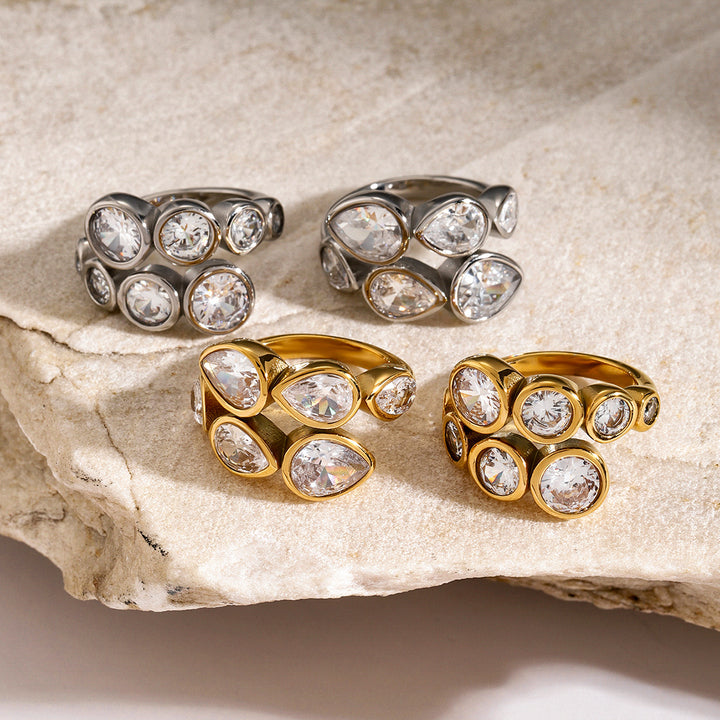 Rockpool Bezel Cluster Ring