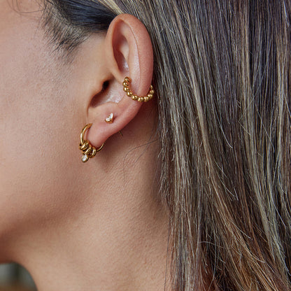 Zephyr Knotted Charm Hoop Earrings