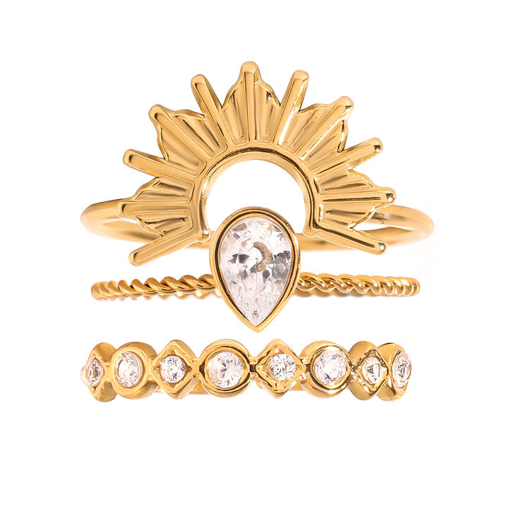 Meridiana Sunburst Stacking Ring