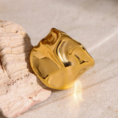 Mistral Molten Wide Band Ring