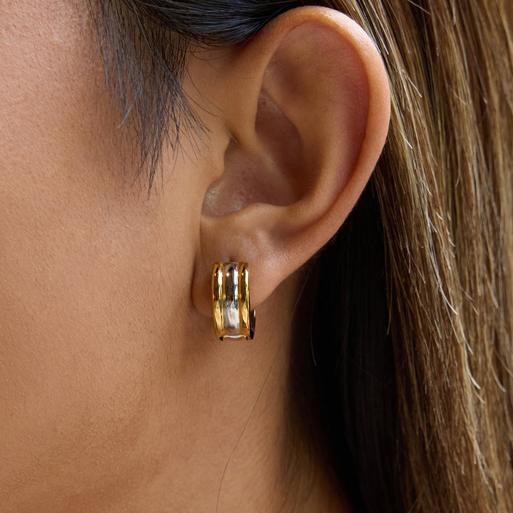 Santorini Two-Tone Layered Hoop Earrings