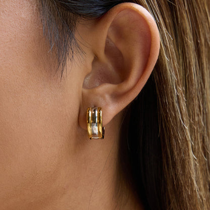 Santorini Two-Tone Layered Hoop Earrings