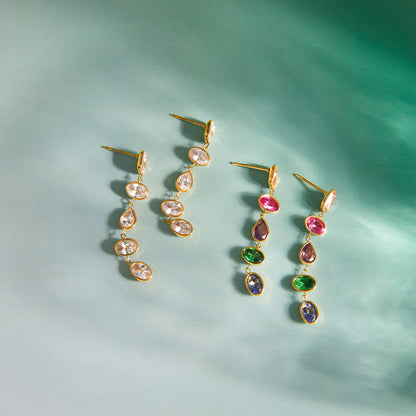 Sea Glass Bezel Drop Huggie Earrings