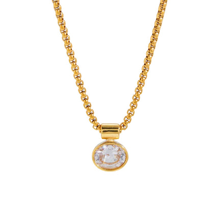 Solstice Bezel Drop Box Chain Necklace
