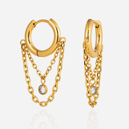 Ondine Layered Chain Hoop Earrings