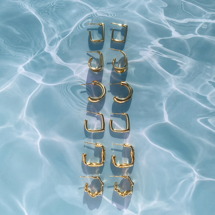 Salt Air Hammered Wide Hoop Earrings