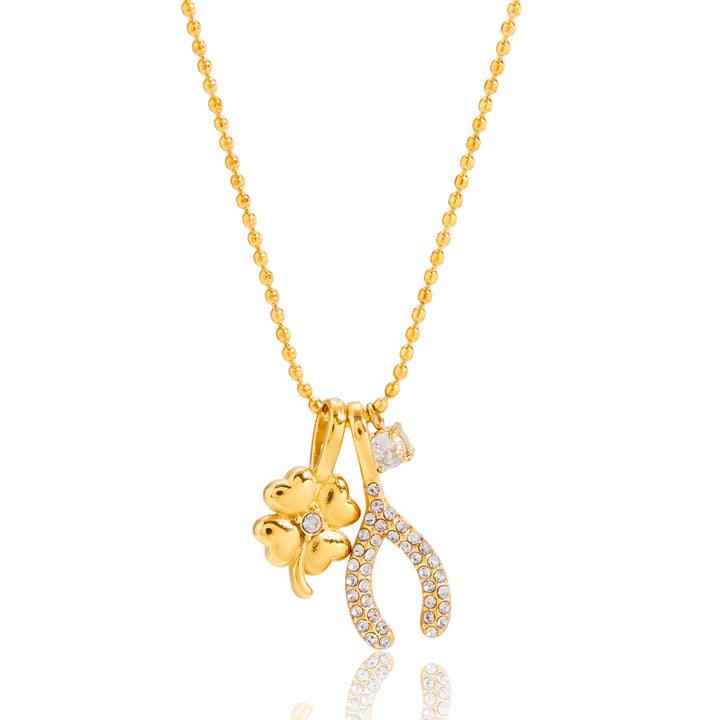 Meltemi Clover and Wishbone Necklace