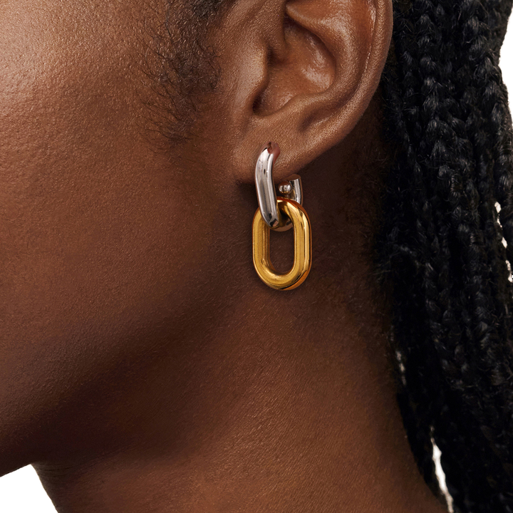 Dune Interlocking Link Drop Earrings