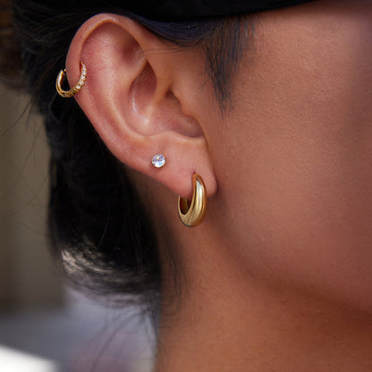 Sirocco Domed Huggie Hoop Earrings