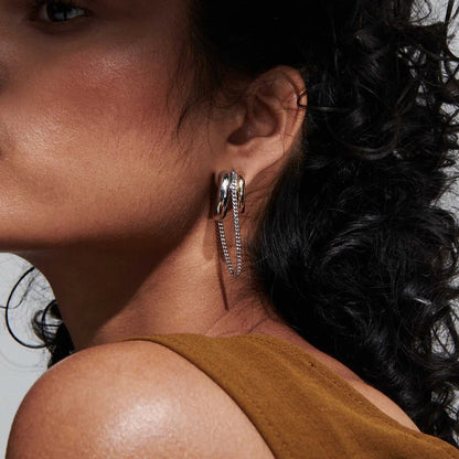 Corsica Chain Drape Hoop Earrings