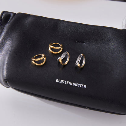 Zephyr Two-Tone Huggie Hoop Earrings