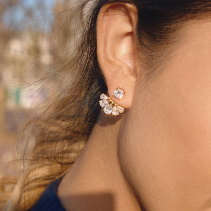 Lumen Fan Jacket Stud Earrings