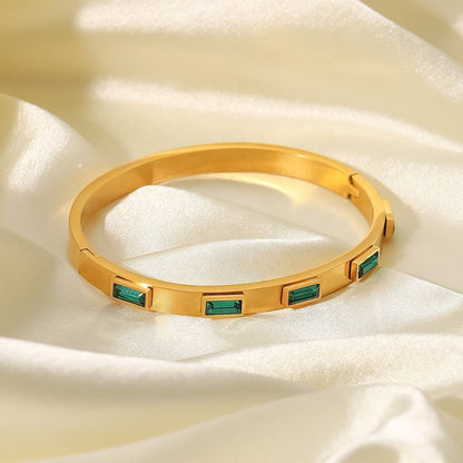 Laurel Green Baguette Bracelet