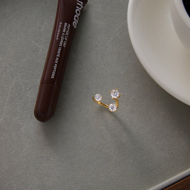 Lumen Triple Zircon Open Ring