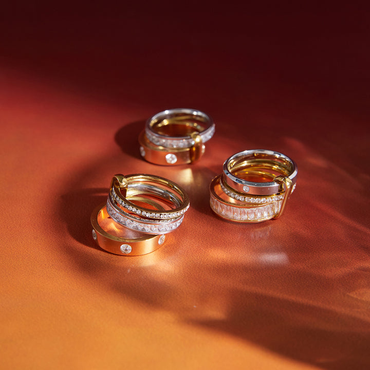 Cala Stacked Two Tone Band Ring
