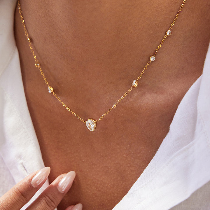 Salt Air Teardrop Station Necklace