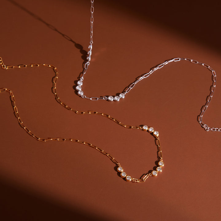 Vela Stone Station Link Necklace