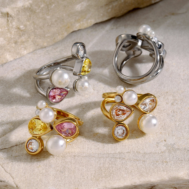 Rockpool Bezel Cluster Ring