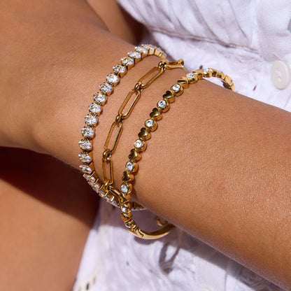 Olive Grove Bezel Bangle Bracelet