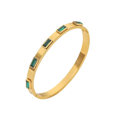 Laurel Green Baguette Bracelet