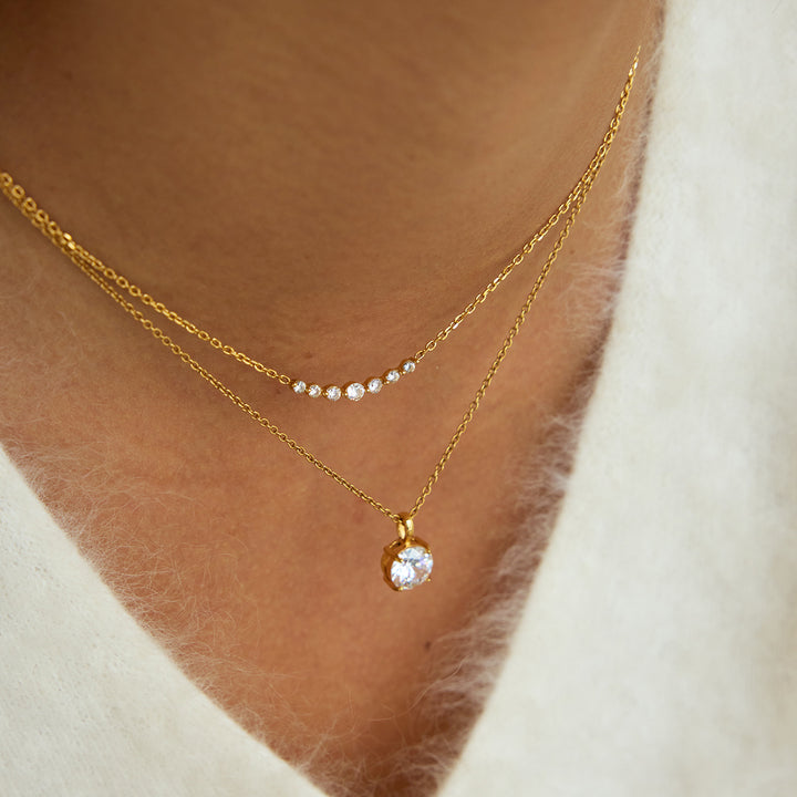 Cove Solitaire Layered Necklace