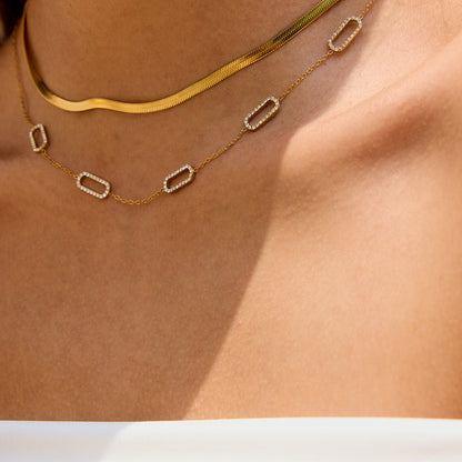 Formentera Pavé Station Necklace