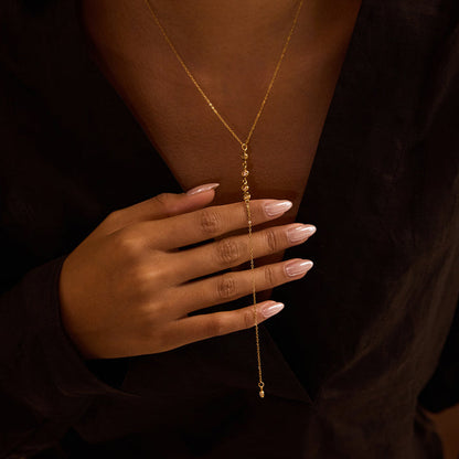 Lumen Zircon Lariat Necklace