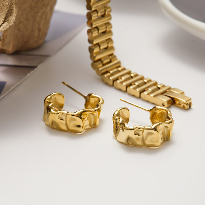 Salt Air Hammered Wide Hoop Earrings