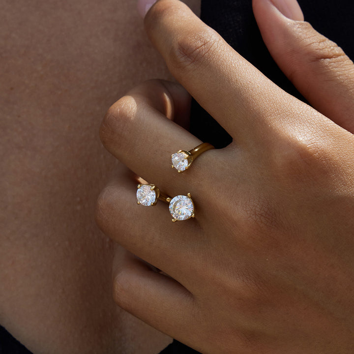 Lumen Triple Zircon Open Ring