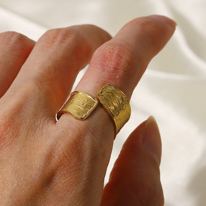 Olive Grove Hammered Open Ring