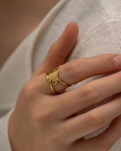 Tramontana Hammered Wide Band Ring