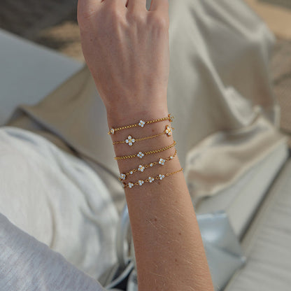 Myrtle Clover Bead Chain Bracelet