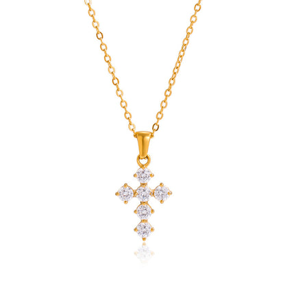 Vesper Pavé Cross Pendant Necklace