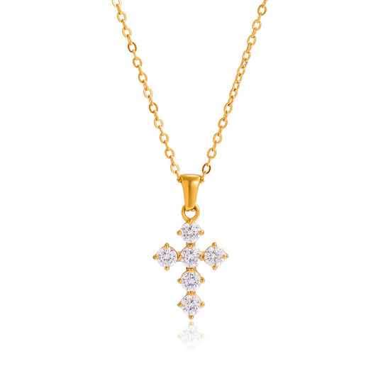 Vesper Pavé Cross Pendant Necklace