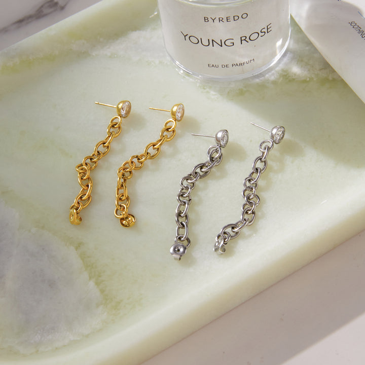 Marea Cable Chain Drop Earrings