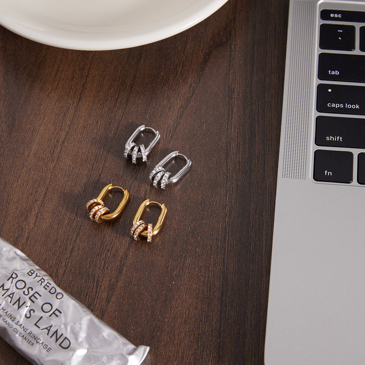 Cala Oval Link Hoop Earrings