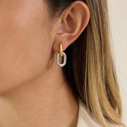 Harbour Two-Tone Oval Link Earrings