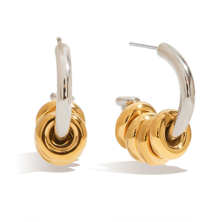 Formentera Stacked Ring Hoop Earrings