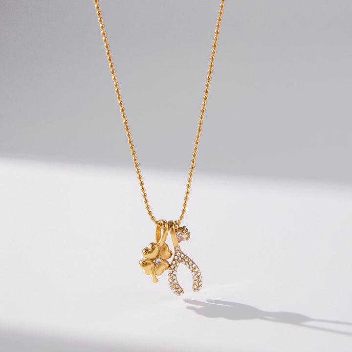 Meltemi Clover and Wishbone Necklace