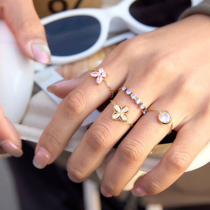 Ibiza Beaded Chain Ring