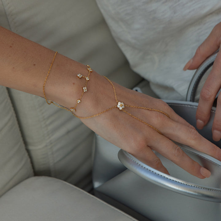 Almond Blossom Hand Chain Bracelet