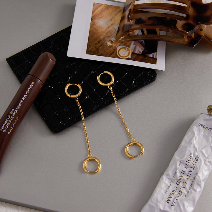 Zephyr Linked Hoop Chain Earrings