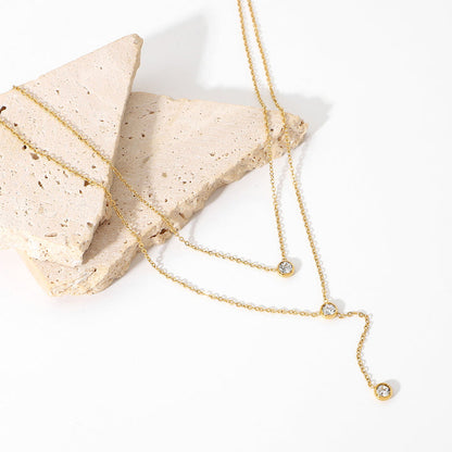 Cascade Layered Lariat Necklace