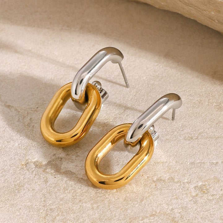 Dune Interlocking Link Drop Earrings