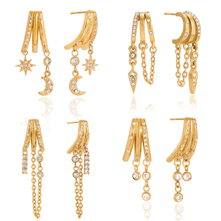 Tramontana Pavé Chain Stud Earrings