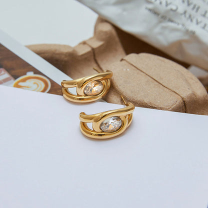 Menorca Open Curve Huggie Earrings
