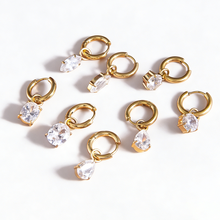 Cala Marquise Drop Huggie Earrings
