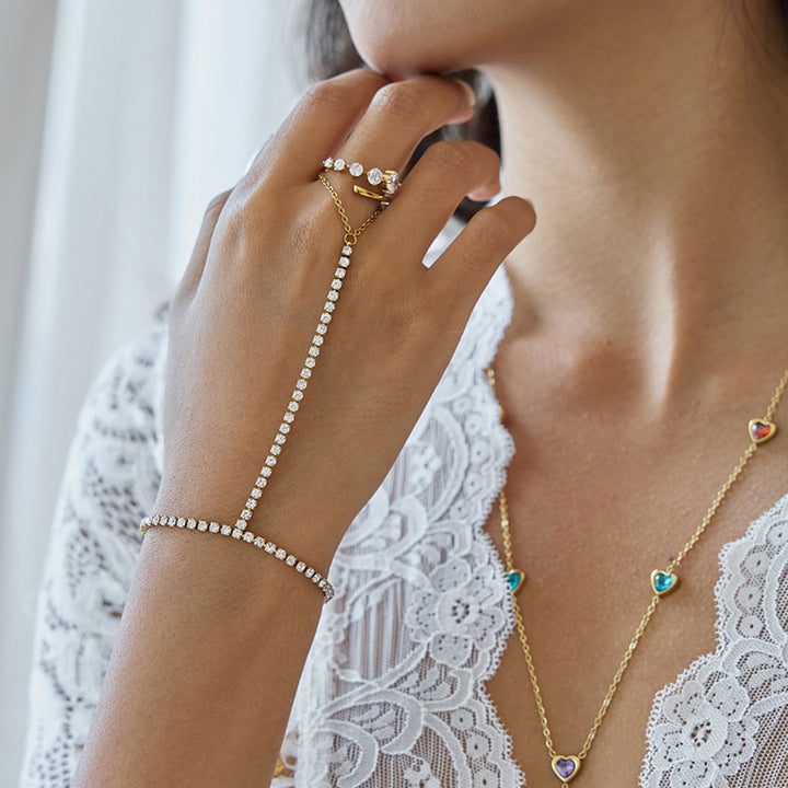 Vela Tennis Chain Hand Bracelet